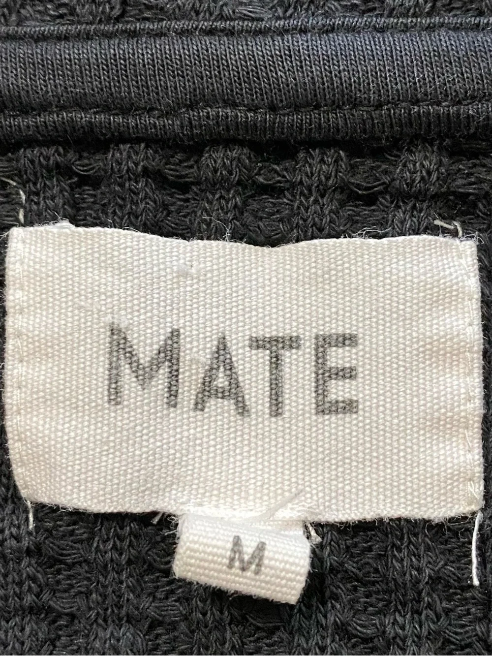 MATE Men's black Quarter-Zip Waffle Knit Sweater